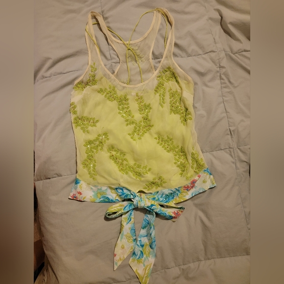 TRACY REESE silk beaded top - Picture 1 of 10